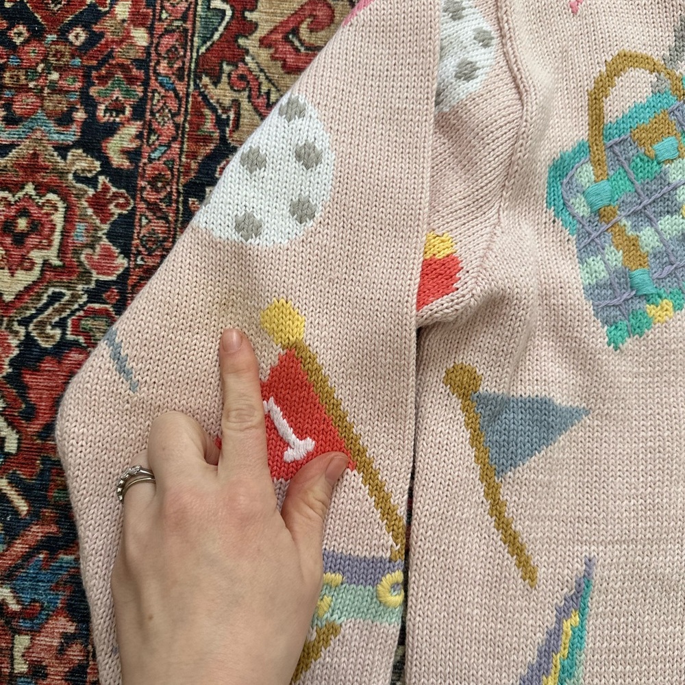 Vintage Berek 2 3D Knit Golf Cardigan Sweater Women’s M, Novelty Whimsical - Picture 10 of 10